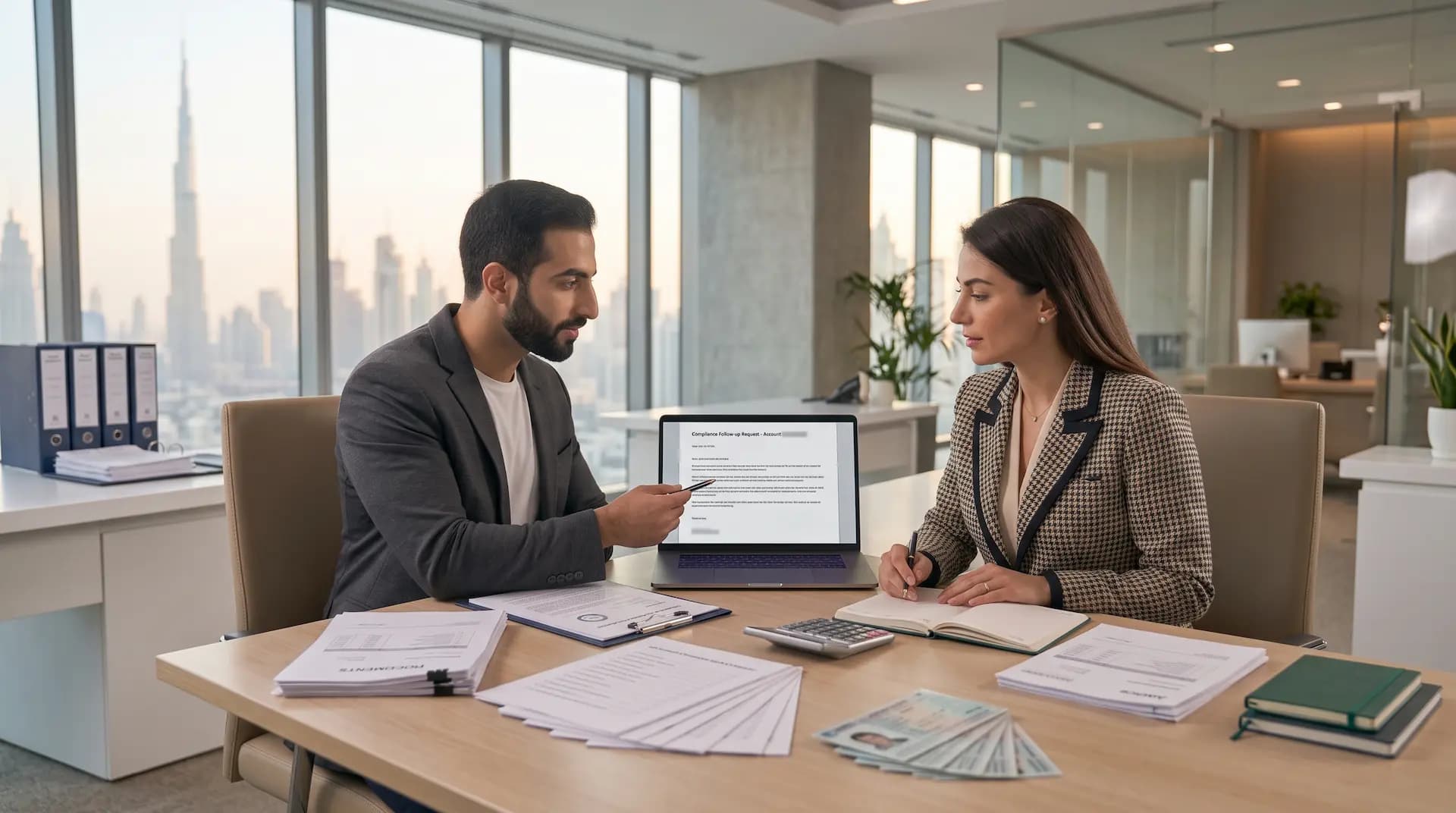 Credit Link advisor handling a bank compliance request for a business account